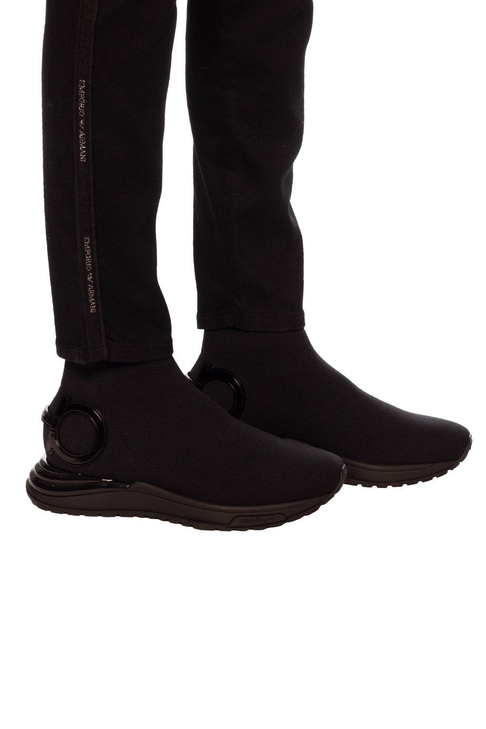 FERRAGAMO ロゴ Gardena テクニカル ソックススニーカー Salvatore Ferragamo Gardena Black Sock Sneaker Women's 10 | eBay